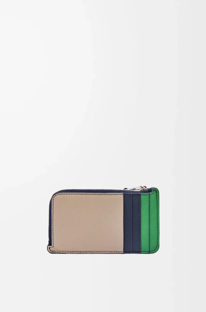 Puzzle coin cardholder in classic calfskin Sand/Tropical Green Puzzle coin cardholder in classic calfskin Sand/Tropical Green