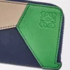 Puzzle coin cardholder in classic calfskin Sand/Tropical Green Puzzle coin cardholder in classic calfskin Sand/Tropical Green