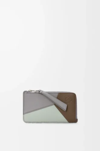 Puzzle coin cardholder in classic calfskin Winter Brown/Ash Grey