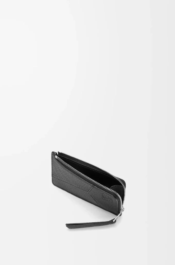 Puzzle coin cardholder in supple grained calfskin Black Puzzle coin cardholder in supple grained calfskin Black
