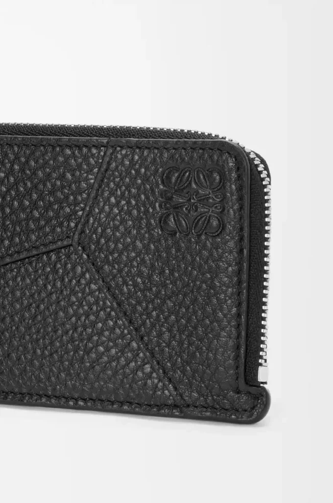 Puzzle coin cardholder in supple grained calfskin Black Puzzle coin cardholder in supple grained calfskin Black