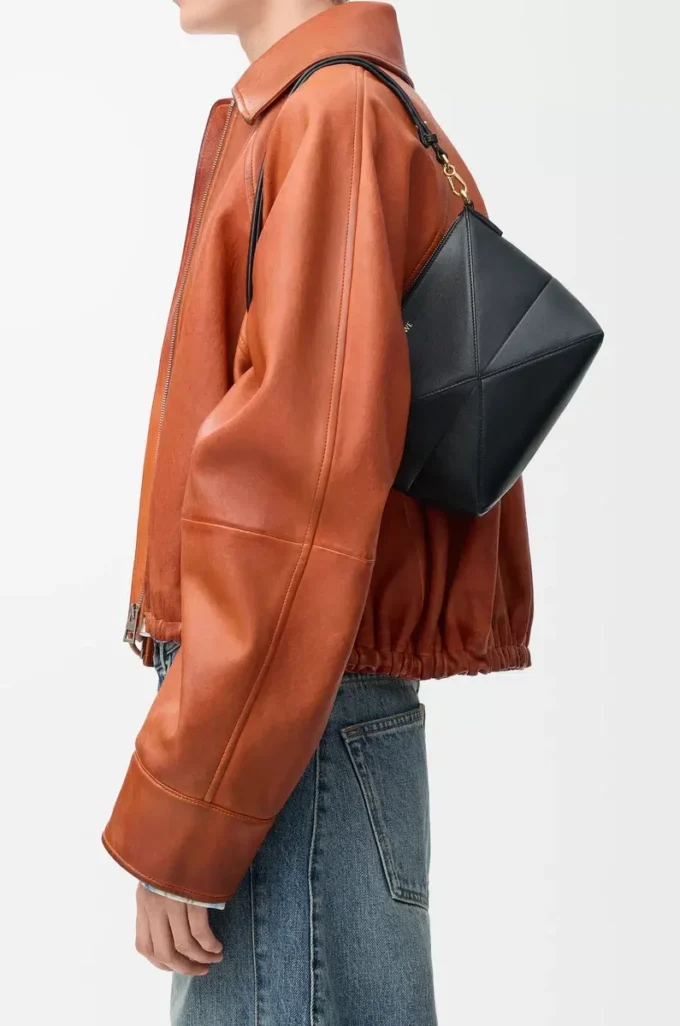 Puzzle Fold pouch in shiny nappa calfskin Black Puzzle Fold pouch in shiny nappa calfskin Black