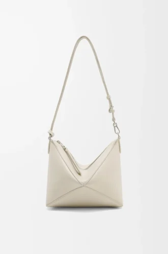 Puzzle Fold pouch in shiny nappa calfskin Sea Salt