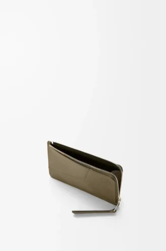Puzzle long coin cardholder in classic calfskin Dark Khaki