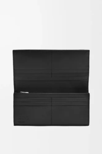 Puzzle long horizontal wallet in classic calfskin Black