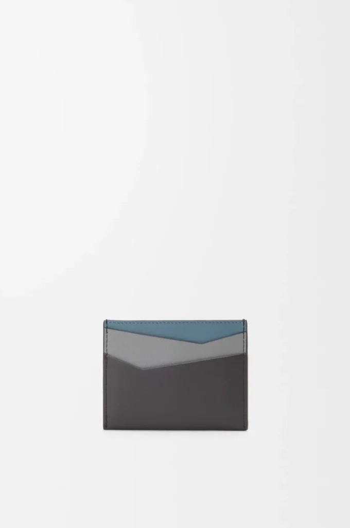 Puzzle plain cardholder in classic calfskin Asphalt Grey/Storm Blue Puzzle plain cardholder in classic calfskin Asphalt Grey/Storm Blue