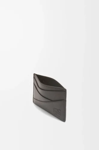 Puzzle plain cardholder in classic calfskin Dark Grey