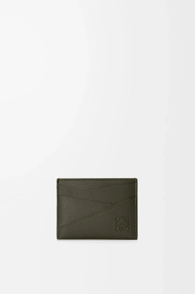 Puzzle plain cardholder in classic calfskin Dark Khaki Puzzle plain cardholder in classic calfskin Dark Khaki