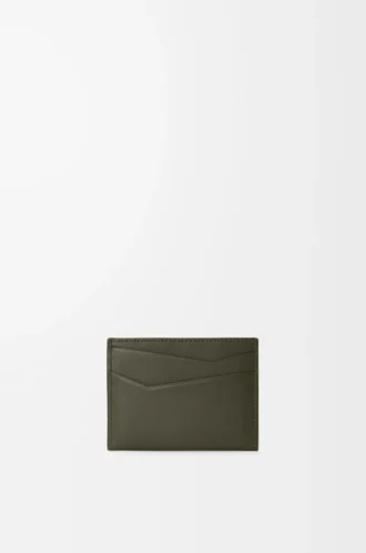 Puzzle plain cardholder in classic calfskin Dark Khaki
