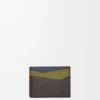 Puzzle plain cardholder in classic calfskin Olive/Dark Brown Puzzle plain cardholder in classic calfskin Olive/Dark Brown