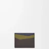 Puzzle plain cardholder in classic calfskin Olive/Dark Brown Puzzle plain cardholder in classic calfskin Olive/Dark Brown