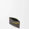 Puzzle plain cardholder in classic calfskin Olive/Dark Brown Puzzle plain cardholder in classic calfskin Olive/Dark Brown