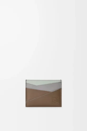 Puzzle plain cardholder in classic calfskin Winter Brown/Ash Grey