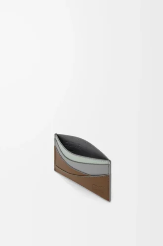 Puzzle plain cardholder in classic calfskin Winter Brown/Ash Grey