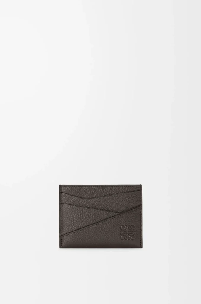 Puzzle plain cardholder in supple grained calfskin Dark Grey Puzzle plain cardholder in supple grained calfskin Dark Grey