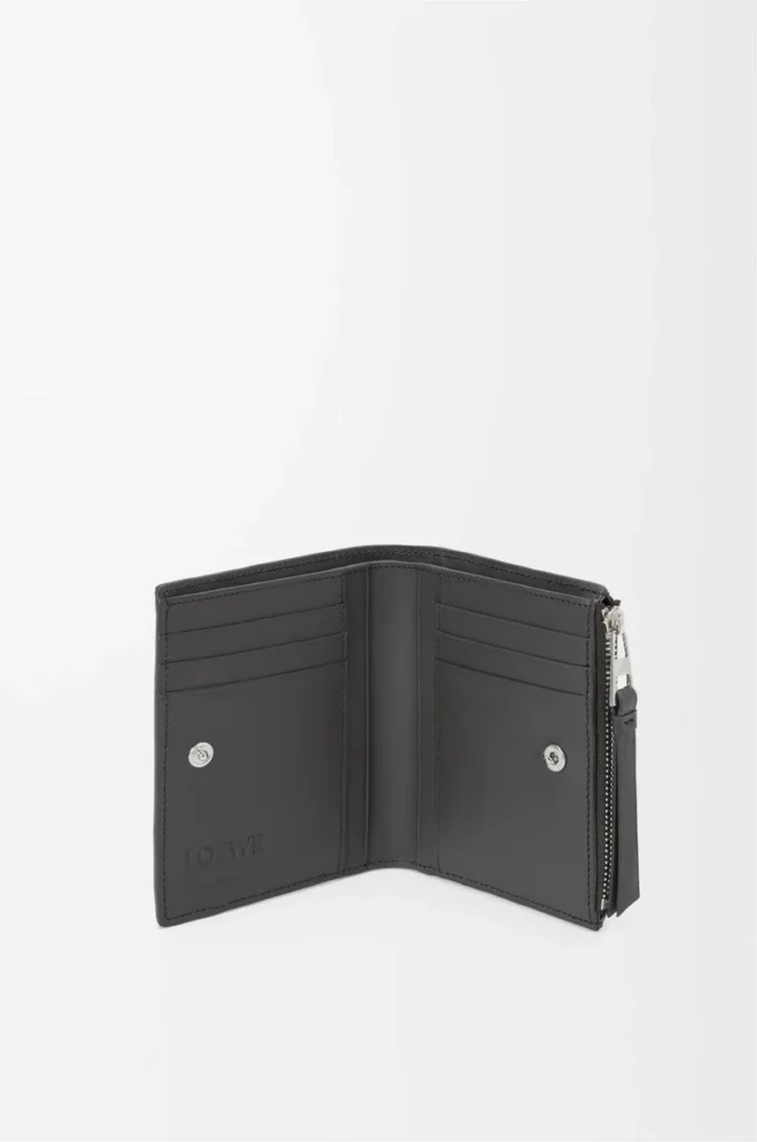 Puzzle slim compact wallet in classic calfskin Asphalt Grey/Storm Blue Puzzle slim compact wallet in classic calfskin Asphalt Grey/Storm Blue