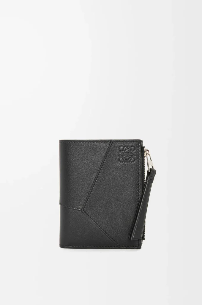 Puzzle slim compact wallet in classic calfskin Black Puzzle slim compact wallet in classic calfskin Black