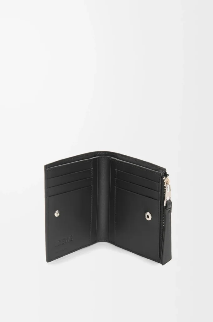 Puzzle slim compact wallet in classic calfskin Black Puzzle slim compact wallet in classic calfskin Black