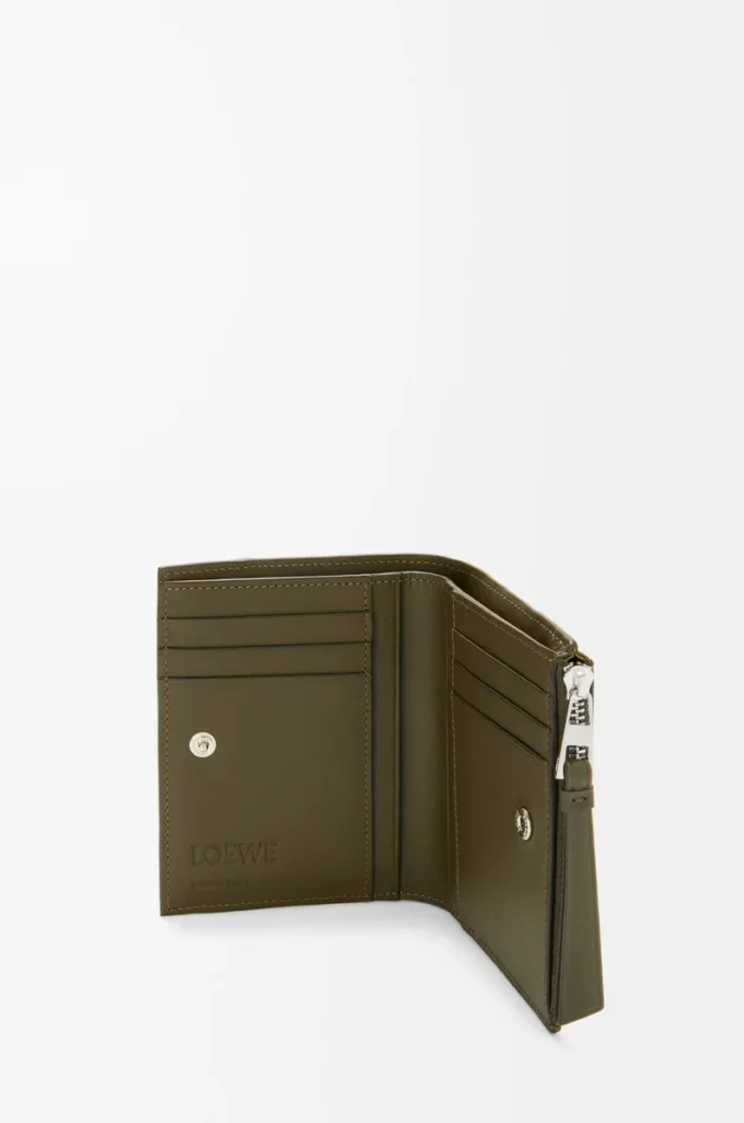 Puzzle slim compact wallet in classic calfskin Dark Khaki Puzzle slim compact wallet in classic calfskin Dark Khaki