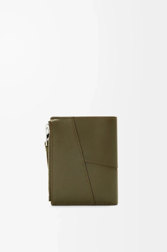 Puzzle slim compact wallet in classic calfskin Dark Khaki Puzzle slim compact wallet in classic calfskin Dark Khaki