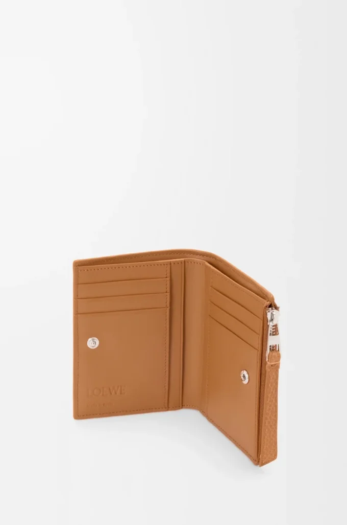 Puzzle slim compact wallet in supple grained calfskin Light Canyon Brown Puzzle slim compact wallet in supple grained calfskin Light Canyon Brown