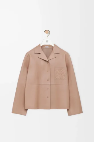 Pyjama blouse in nappa lambskin Beige