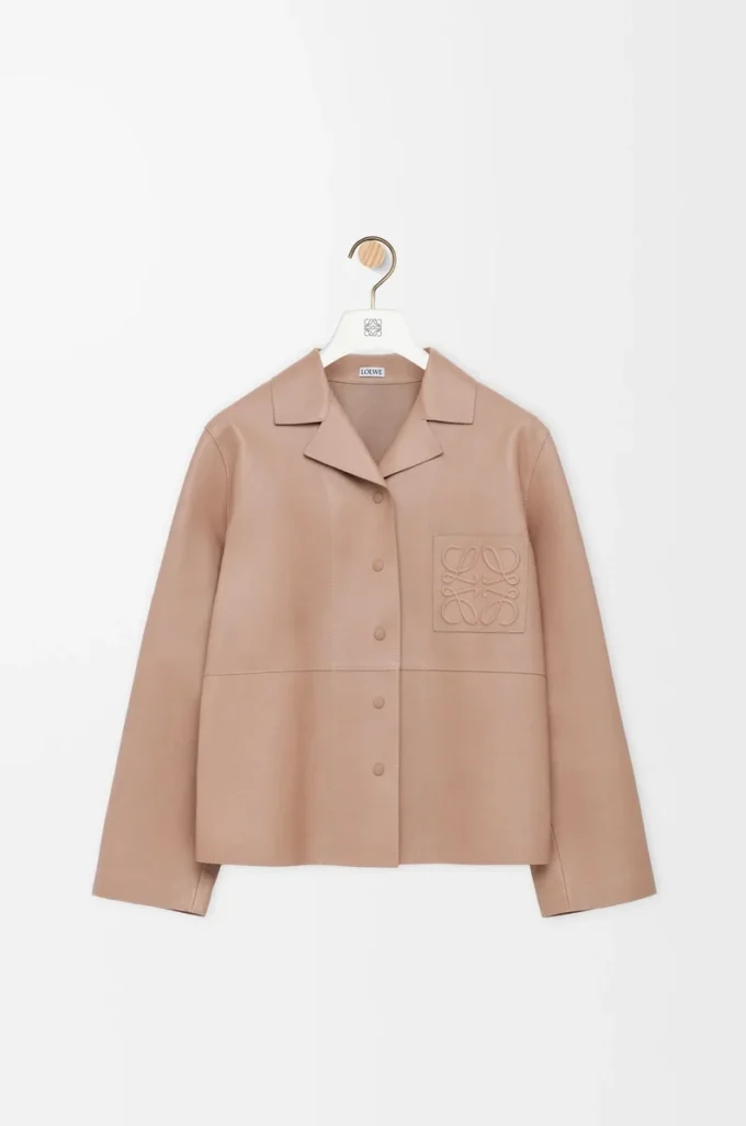 Pyjama blouse in nappa lambskin Beige Pyjama blouse in nappa lambskin Beige