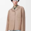 Pyjama blouse in nappa lambskin Beige Pyjama blouse in nappa lambskin Beige