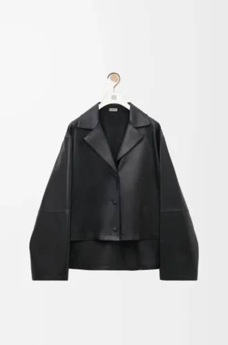 Pyjama blouse in nappa lambskin Black