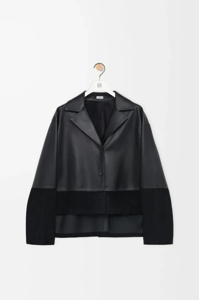 Pyjama blouse in nappa lambskin Black Pyjama blouse in nappa lambskin Black