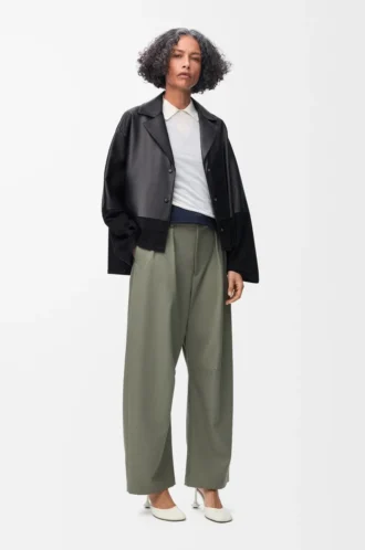 Pyjama blouse in nappa lambskin Black