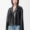 Pyjama blouse in nappa lambskin Black Pyjama blouse in nappa lambskin Black