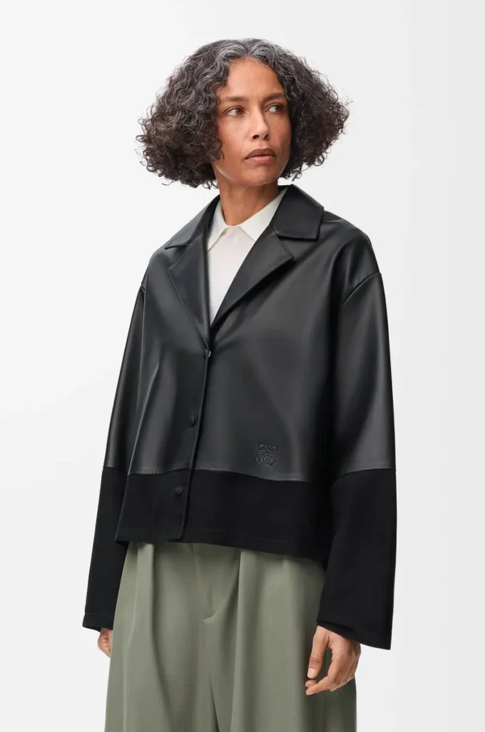 Pyjama blouse in nappa lambskin Black Pyjama blouse in nappa lambskin Black