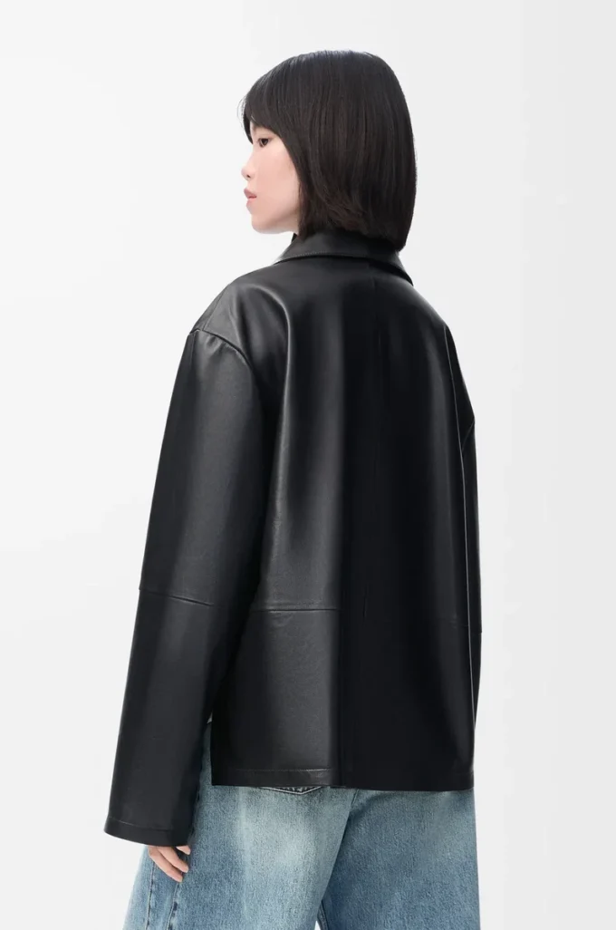 Pyjama blouse in nappa lambskin Black Pyjama blouse in nappa lambskin Black