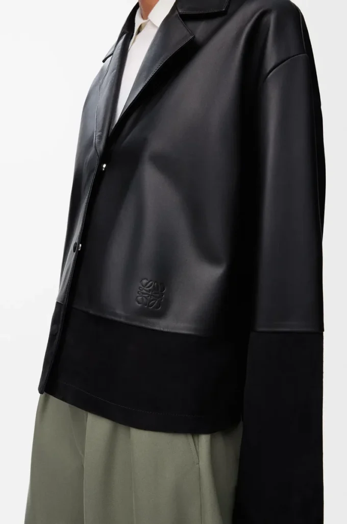 Pyjama blouse in nappa lambskin Black Pyjama blouse in nappa lambskin Black