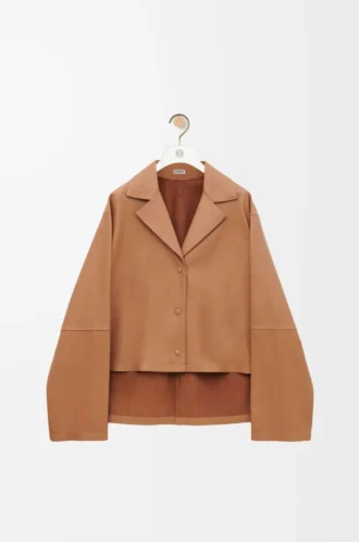 Pyjama blouse in nappa lambskin Toffee