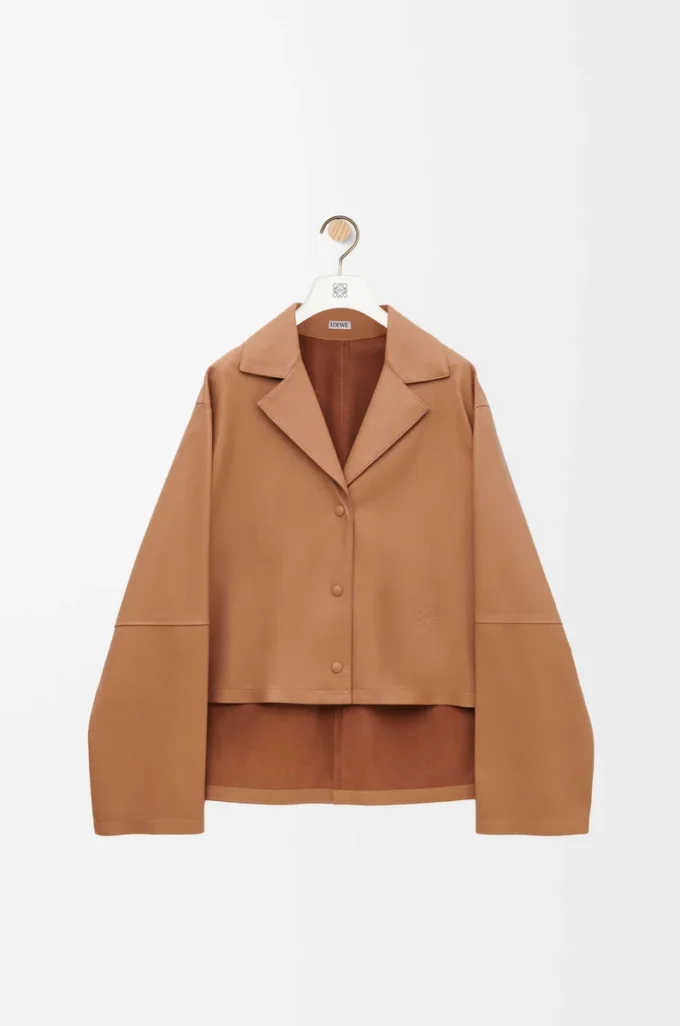 Pyjama blouse in nappa lambskin Toffee Pyjama blouse in nappa lambskin Toffee