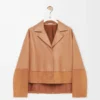 Pyjama blouse in nappa lambskin Toffee Pyjama blouse in nappa lambskin Toffee