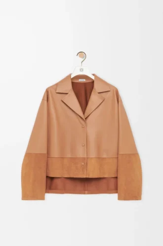 Pyjama blouse in nappa lambskin Toffee