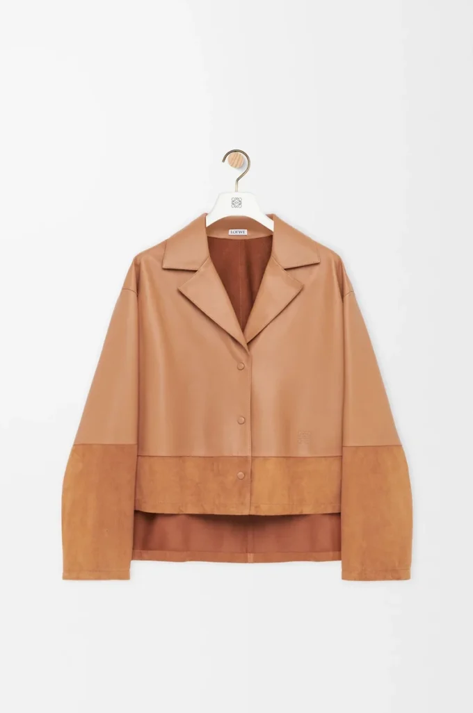 Pyjama blouse in nappa lambskin Toffee Pyjama blouse in nappa lambskin Toffee
