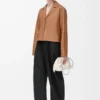 Pyjama blouse in nappa lambskin Toffee Pyjama blouse in nappa lambskin Toffee