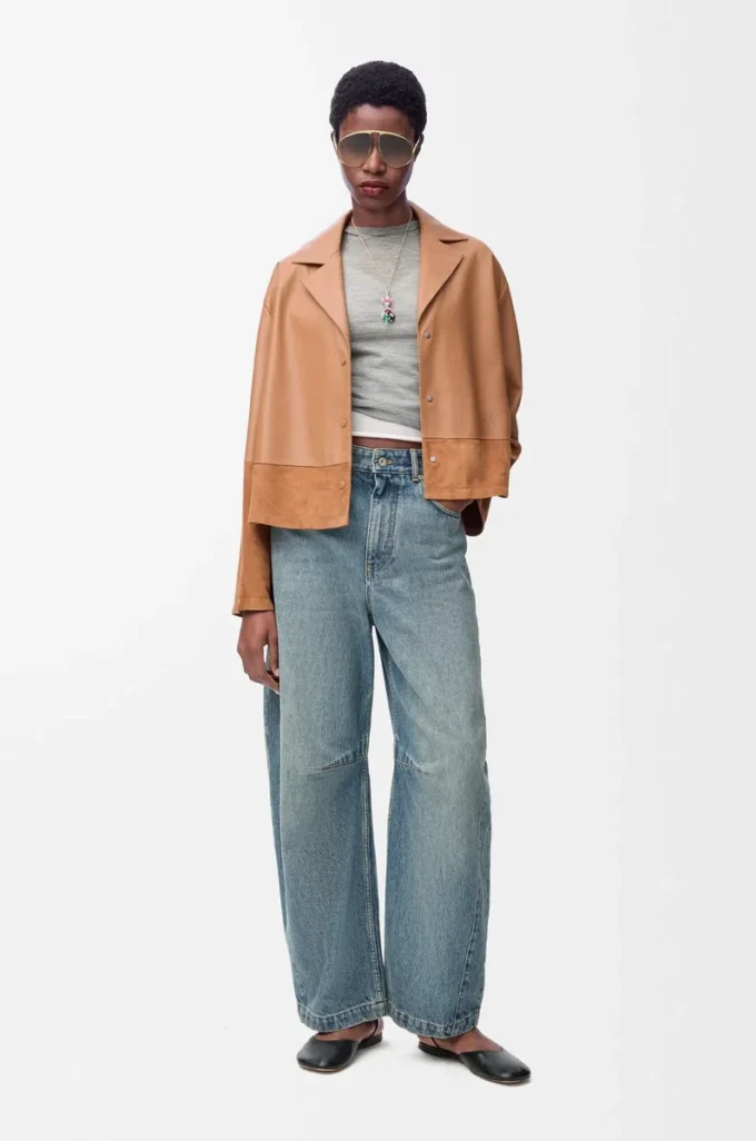 Pyjama blouse in nappa lambskin Toffee Pyjama blouse in nappa lambskin Toffee