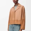 Pyjama blouse in nappa lambskin Toffee Pyjama blouse in nappa lambskin Toffee
