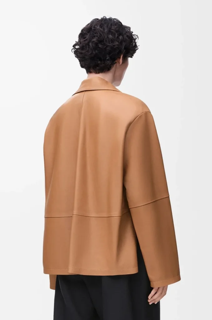 Pyjama blouse in nappa lambskin Toffee Pyjama blouse in nappa lambskin Toffee