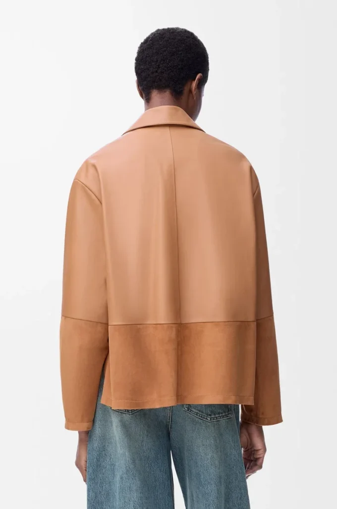 Pyjama blouse in nappa lambskin Toffee Pyjama blouse in nappa lambskin Toffee