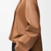 Pyjama blouse in nappa lambskin Toffee Pyjama blouse in nappa lambskin Toffee
