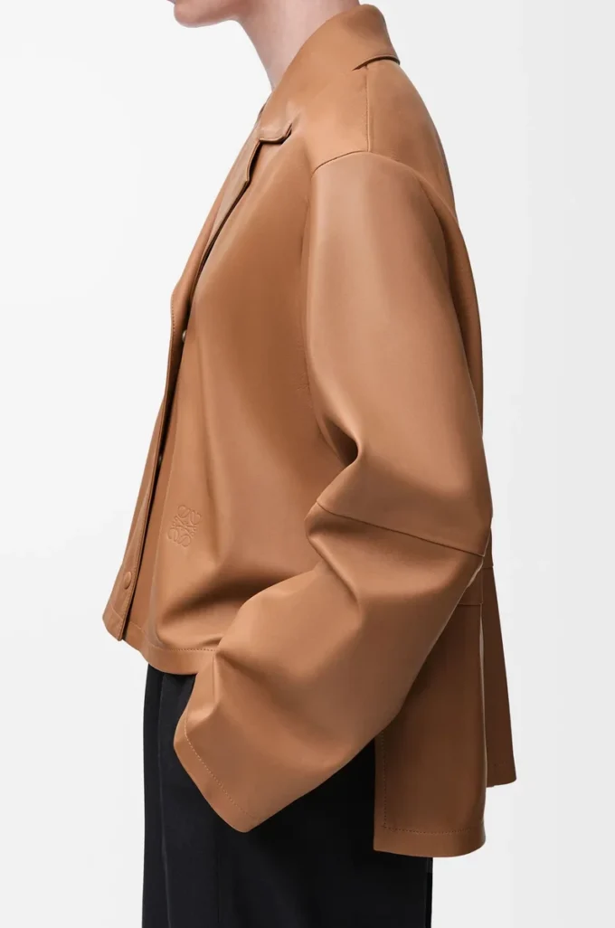Pyjama blouse in nappa lambskin Toffee Pyjama blouse in nappa lambskin Toffee