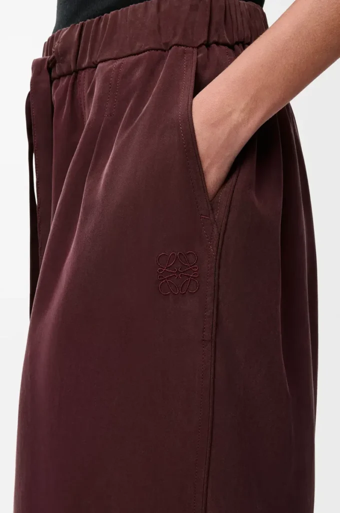 Pyjama trousers in silk Burgundy Pyjama trousers in silk Burgundy
