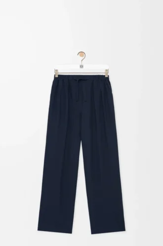 Pyjama trousers in silk Navy Blue