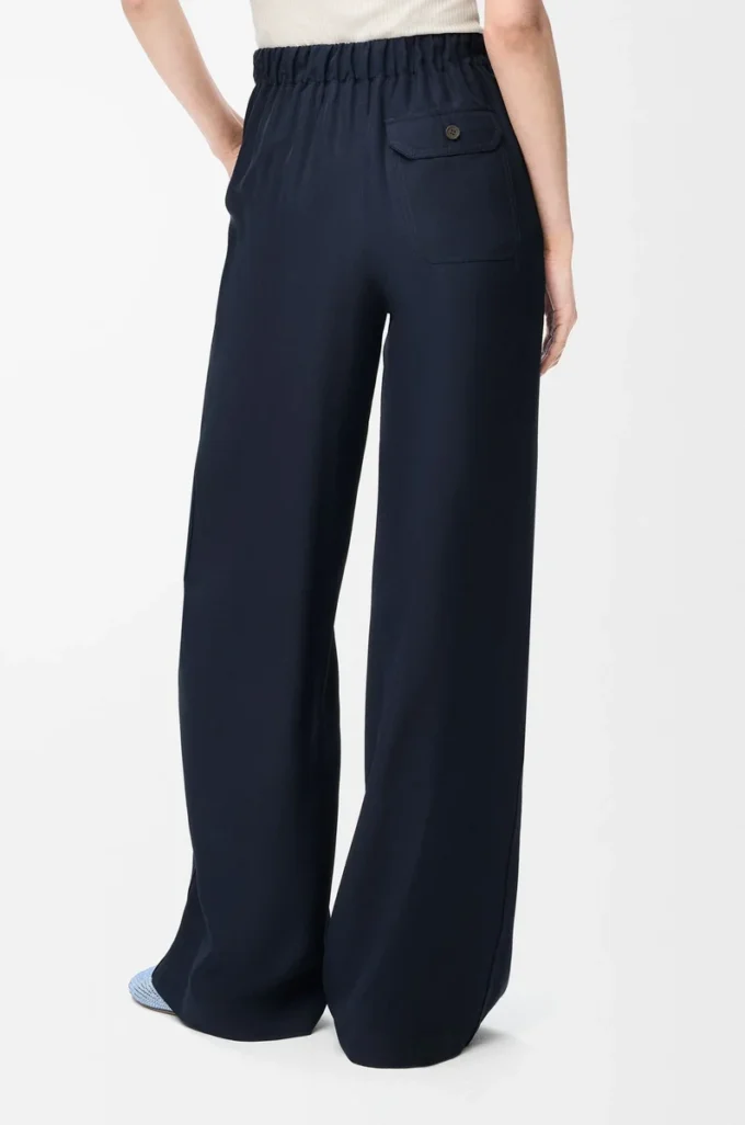 Pyjama trousers in silk Navy Blue